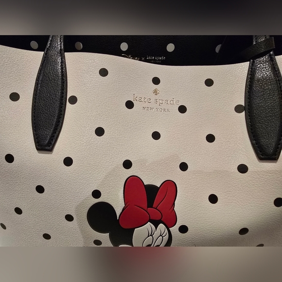 NWT Kate Spade Polka Dot Minnie Mouse Tote Bag  Reversable - Picture 2 of 8